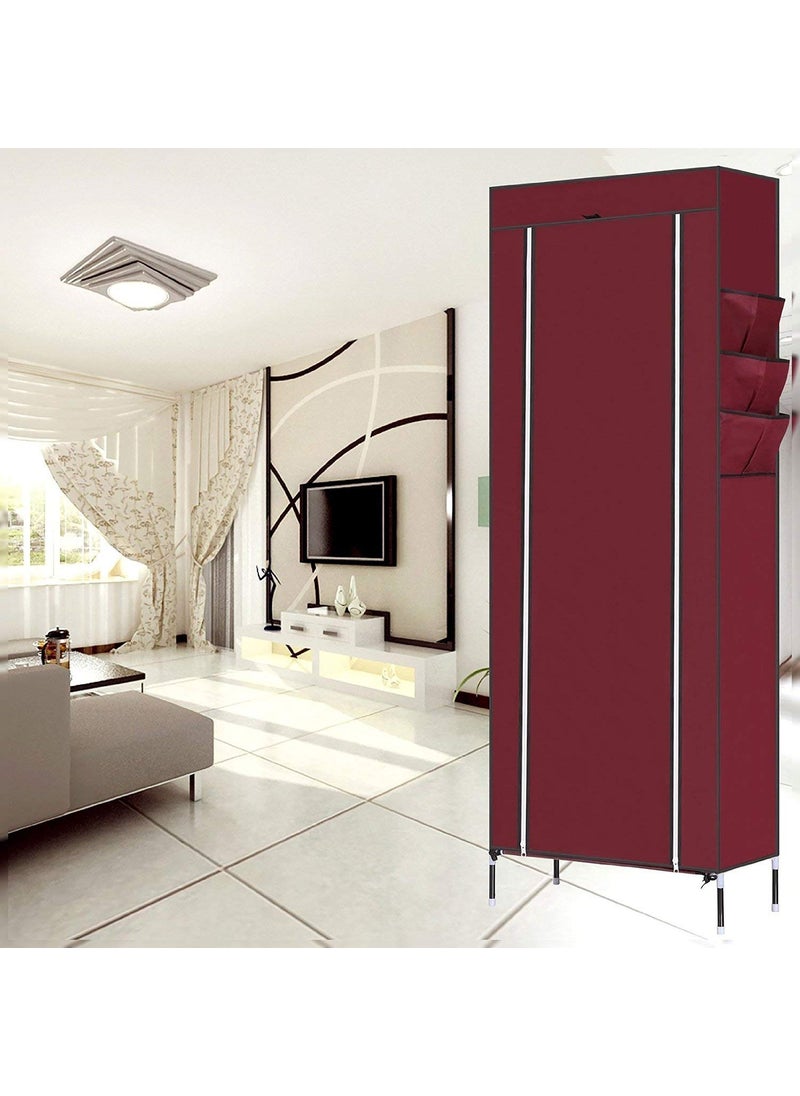Styleys Styleys Shoe Rack/Multipurpose Storage Rack with Dustproof Cover (Iron Pipes, Non Woven Fabric, Plastic Connector) (Wine Red, 9 Layer)  - Image 2