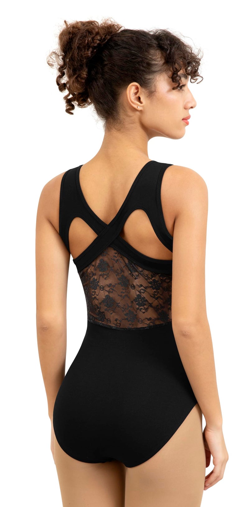 Tegmk Womens Lace Leotard for Dance Ballet Tank Crisscross Back, Ballerina Gymnastics Dancewear(7202-06-M) - Image 4