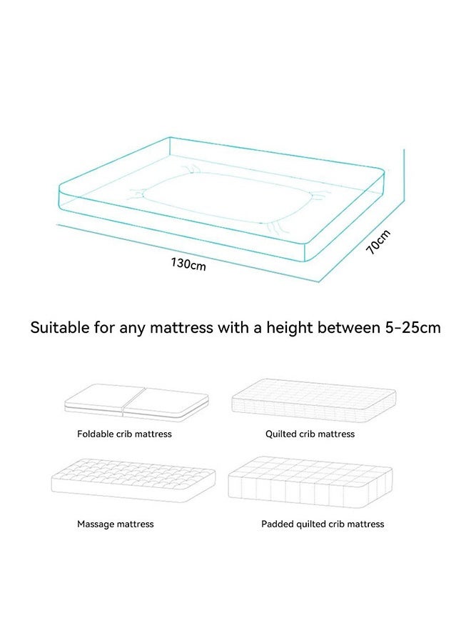 Peachjoy Organic Crib Sheets, 2 Pack Fitted Crib Sheet for Standard Crib Toddler Mattress, Soft Organic Cotton Baby Sheet Unisex Crib Fitted Sheet 70x130cm (Bunny+Car) - Image 2