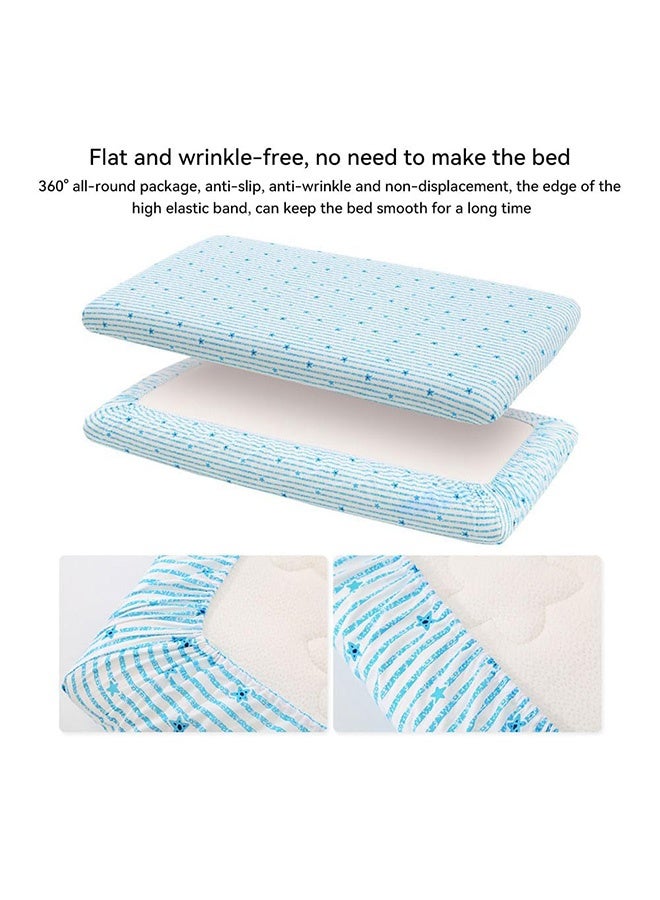 Peachjoy Organic Crib Sheets, 2 Pack Fitted Crib Sheet for Standard Crib Toddler Mattress, Soft Organic Cotton Baby Sheet Unisex Crib Fitted Sheet 70x130cm (Bunny+Car) - Image 3