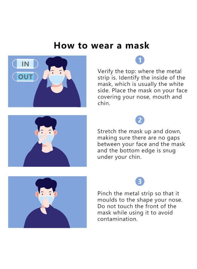 WHO 50Pcs Disposable Face Masks Individually Wrapped, Breathable and Comfortable, 2-Ply Protective Earloop Masks, Anti-Particle and Dust Suitable for Daily  Use - Image 5