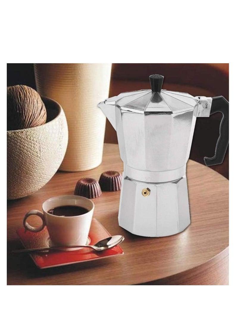 Moka Espresso Percolator Coffee Maker Silver 6 cups - Image 2