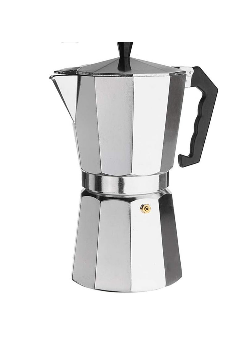 Moka Espresso Percolator Coffee Maker Silver 6 cups - Image 1