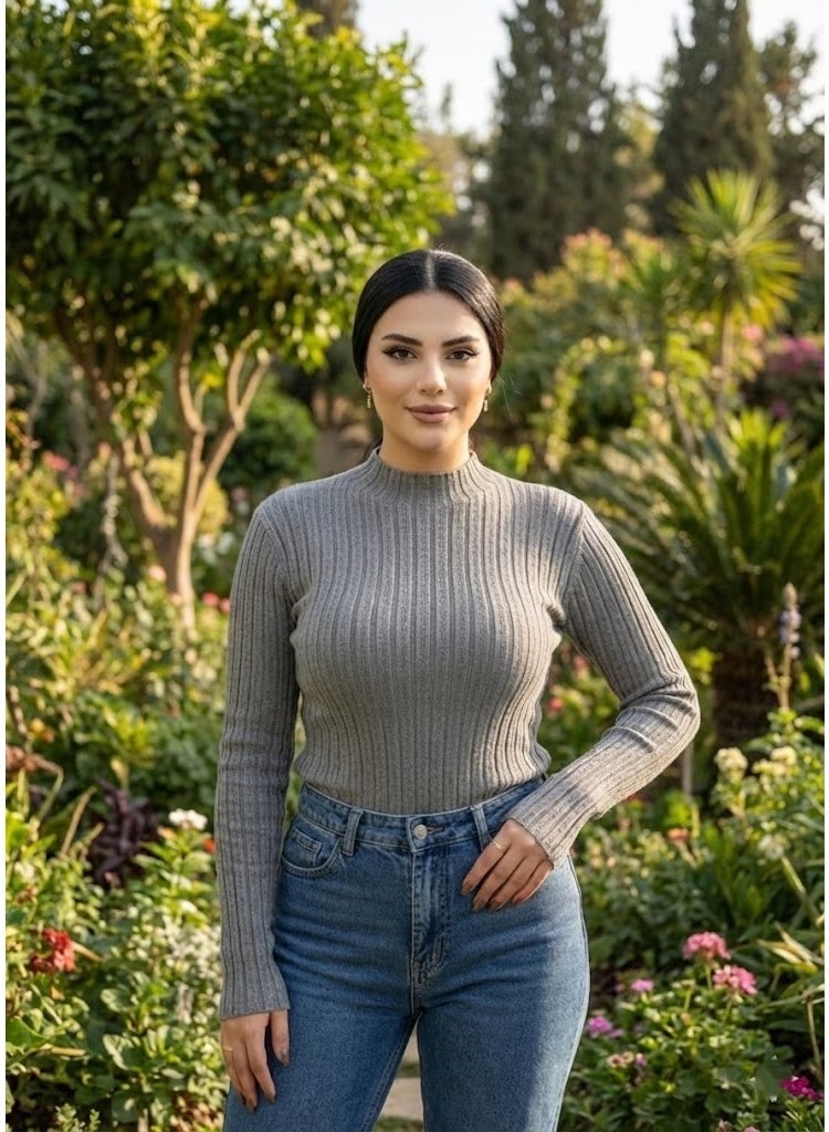 بودي حريمي مضلع كم طويل – تصميم أنيق وخامة مرنة تناسب جميع الإطلالات - وان سايز - Image 2