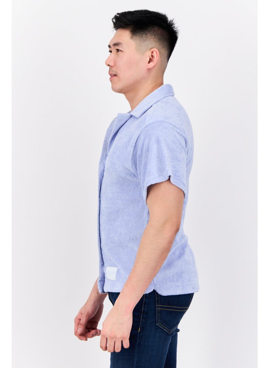 Sixth June Men Regular Fit Textured Short Sleeves Casual Shirt, Blue  - Image 2