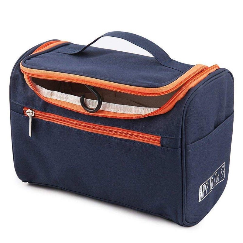 FEXMY Toiletry & Makeup Bag for Women – Travel Organizer Pouch, Cosmetic Storage, Portable Travel Kit, Makeup Pouch for Women, Stylish Makeup Organizer, Travel Essentials Bag (Navy Blue) - Image 1