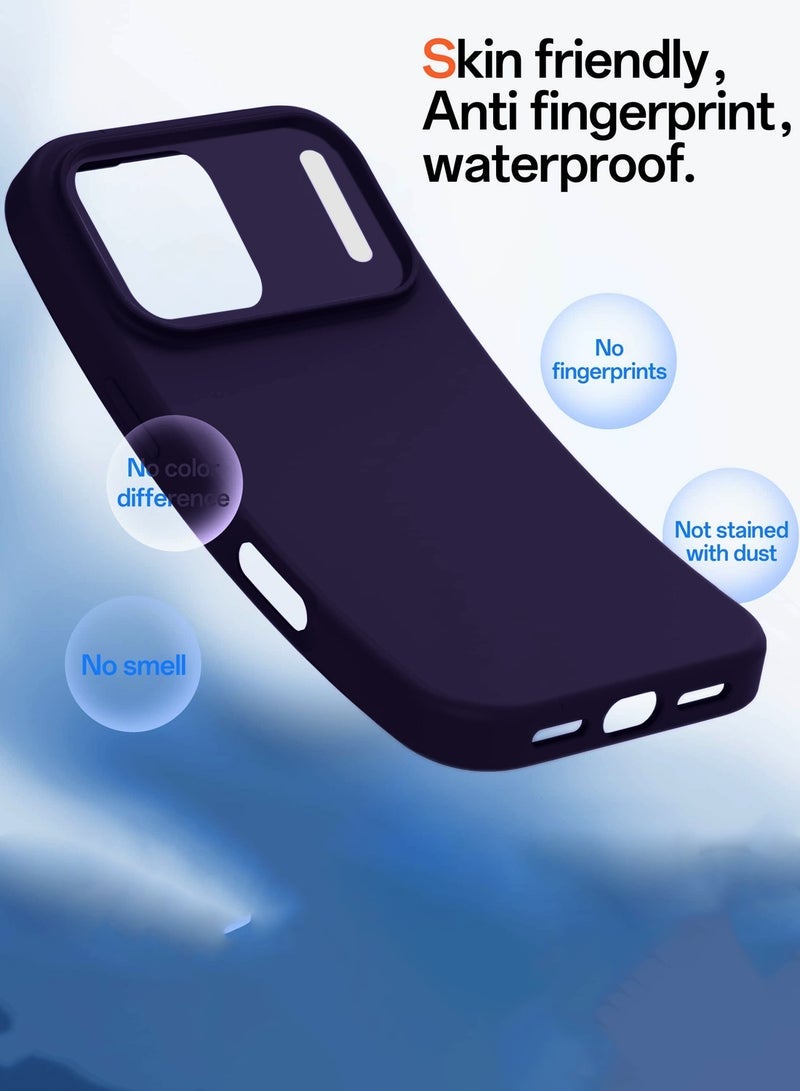 ELTRAZONE Soft Liquid Silicone Case Cover for Apple iPhone 17 Pro 5G (2025) – Slim Shockproof Protective Phone Case with Anti-Scratch Microfiber Lining & Smooth Matte Finish – Eggplant Purple (MCRPSN) - Image 3