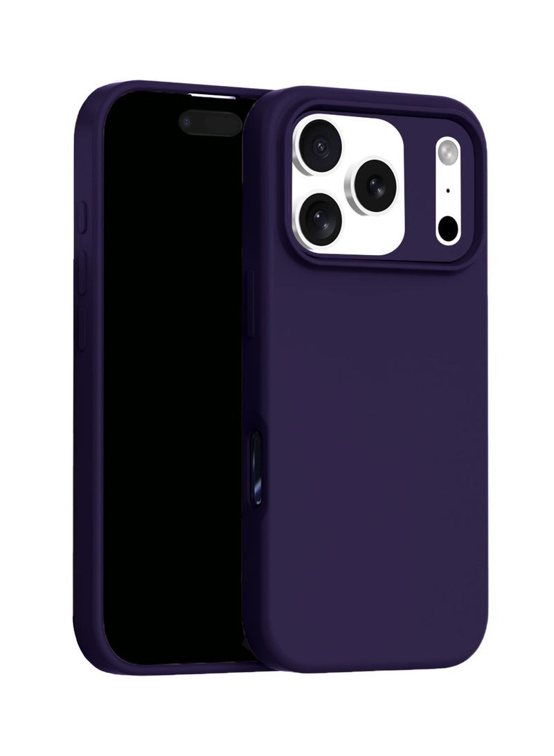 ELTRAZONE Soft Liquid Silicone Case Cover for Apple iPhone 17 Pro 5G (2025) – Slim Shockproof Protective Phone Case with Anti-Scratch Microfiber Lining & Smooth Matte Finish – Eggplant Purple (MCRPSN) - Image 1