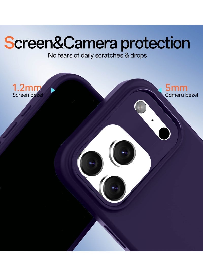 ELTRAZONE Soft Liquid Silicone Case Cover for Apple iPhone 17 Pro 5G (2025) – Slim Shockproof Protective Phone Case with Anti-Scratch Microfiber Lining & Smooth Matte Finish – Eggplant Purple (MCRPSN) - Image 4