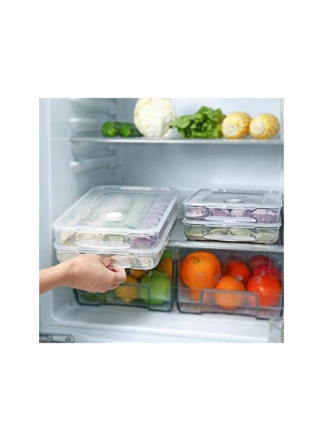 IAF Plastic Food Storage Containers, Stackable Fridge Freezer Crisper Storage Box, Stackable Food Container Tray Organizer 3 Layer Refrigerator Box, Transparent Slim Containers - Image 3