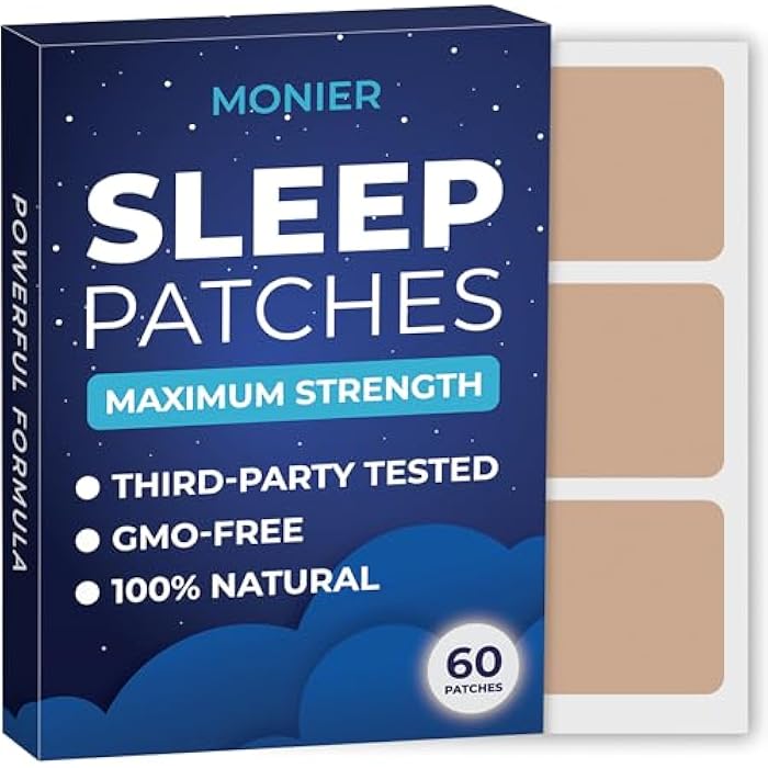 MONIER Sleep Patches for Adults Extra Strength | Easy-to-Apply Sleep Patch with Melatonin & Valerian | Relax & Wake Up Refreshed | Long-Lasting Night Comfort for Men & Women | 60 Patches - Image 1