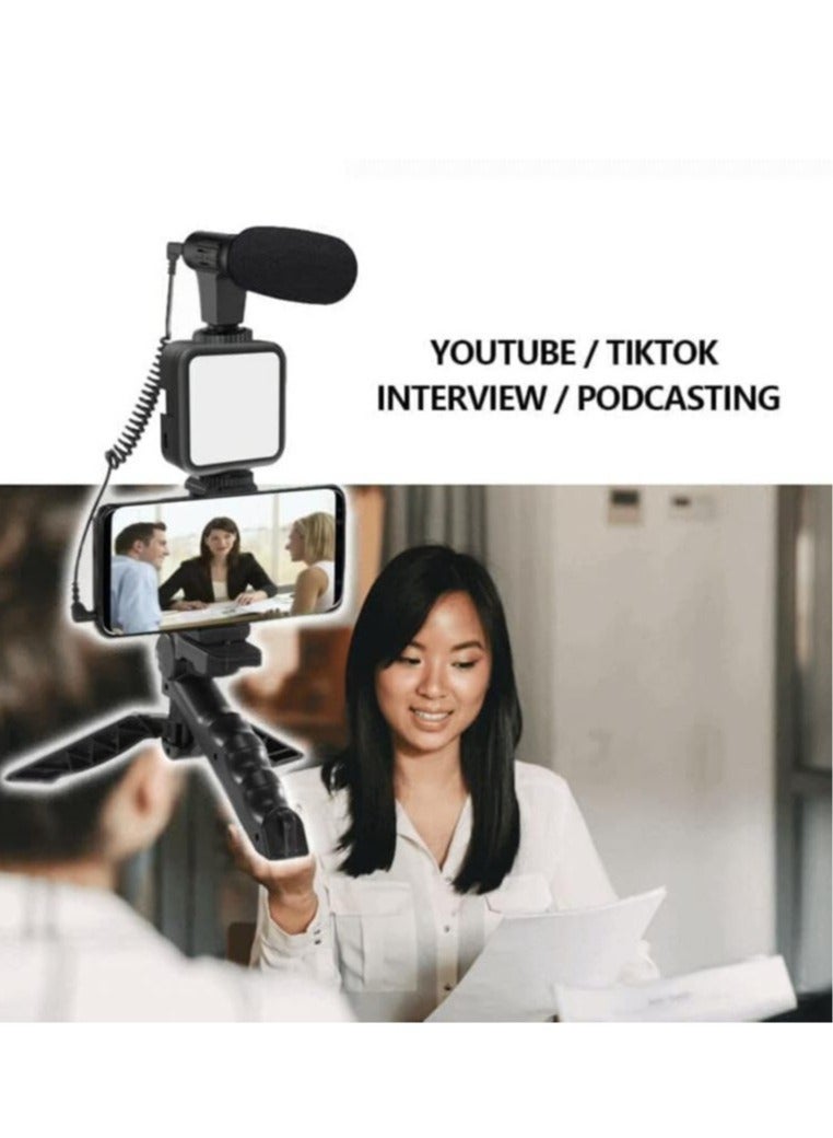 ELTRAZONE Smartphone & Camera Vlogging Studio Kits Video Shooting Photography Suit with Microphone LED Fill Light Mini Tripod - Image 2