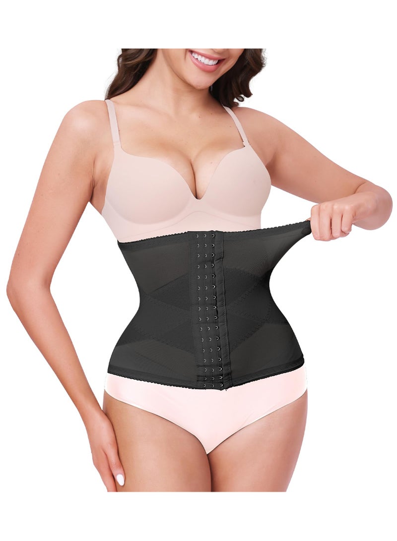 Zikra Waist Trainer for Women Tummy Control Body Shaper Breathable Cross Mesh Corset Waist Cincher Shapewear Girdle Workout Trimmer Girdle Hourglass Body Shaper for Women XL - Image 1