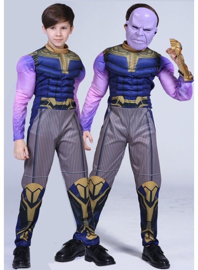 NIBEMINENT Halloween Avengers children's anime muscle show costumes, Captain America, Superman, Thanos, Iron Man and Black Panther - Image 1