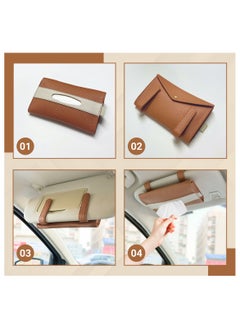 LeArt Leather Car Tissue Holder – Visor Tissue Box Holder for Car | Tissue Box for Car | Car Accessories Interior | Car Tissue Box | Visor Tissue Box Holder (Caramel Visor)  - Image 4