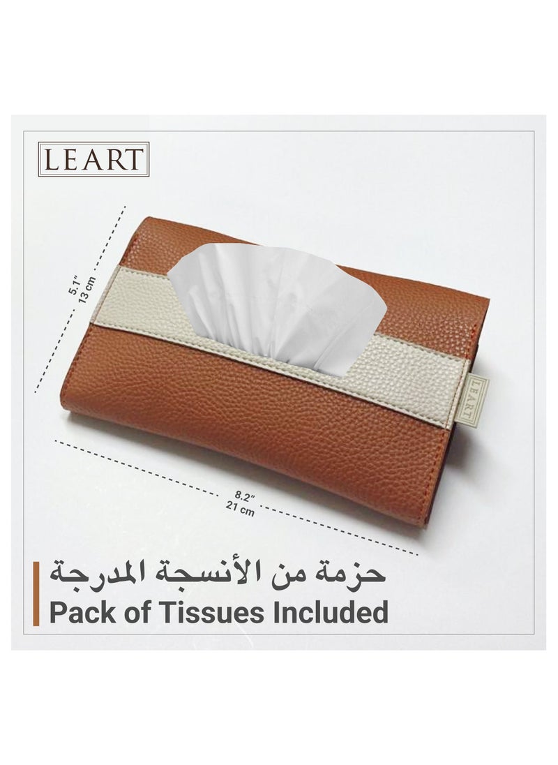 LeArt Leather Car Tissue Holder – Visor Tissue Box Holder for Car | Tissue Box for Car | Car Accessories Interior | Car Tissue Box | Visor Tissue Box Holder (Caramel Visor)  - Image 5