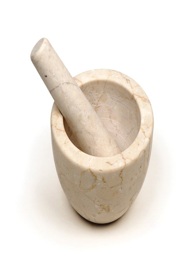 RSVP International Beige Marble Mortar & Pestle, 3 Ounce | Grind Spices, Powder Pesto, Mash Herbs, Crush Pills | Unique Marble Design - Image 2