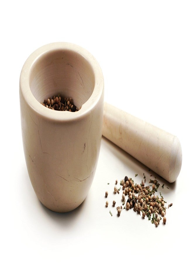 RSVP International Beige Marble Mortar & Pestle, 3 Ounce | Grind Spices, Powder Pesto, Mash Herbs, Crush Pills | Unique Marble Design - Image 4