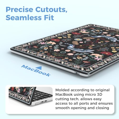 iCasso for M4 MacBook Air 13 inch Case 2025 2024-2022 M3 M2 Model A 3240 A3113 A2681, Sturdy Protective Hard Shell Case for Mac Air 13.6", Keyboard Cover + Screen Protector,Peacock Black - Image 5