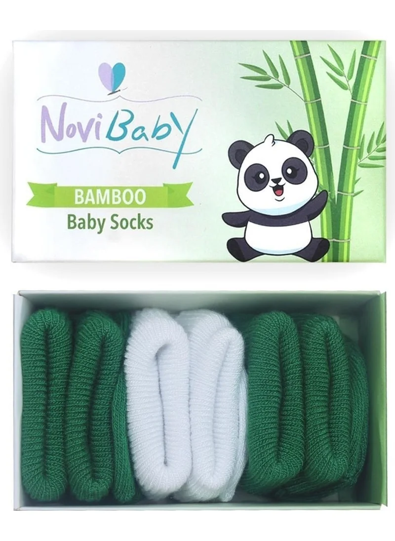 Novibaby 3-Piece Bamboo Newborn Baby Socks Nature