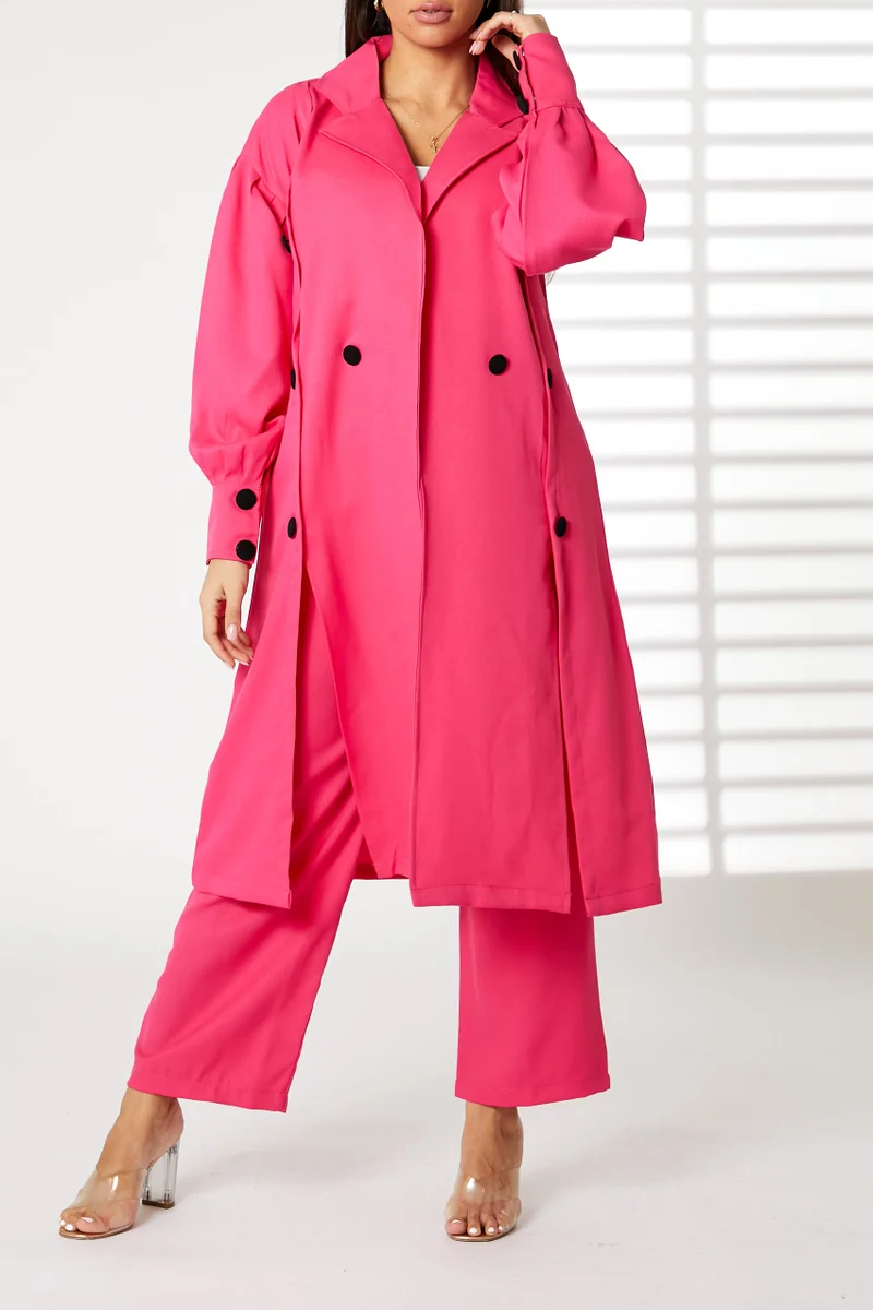 Moistreet Barbie Crepe Trench Coat Set