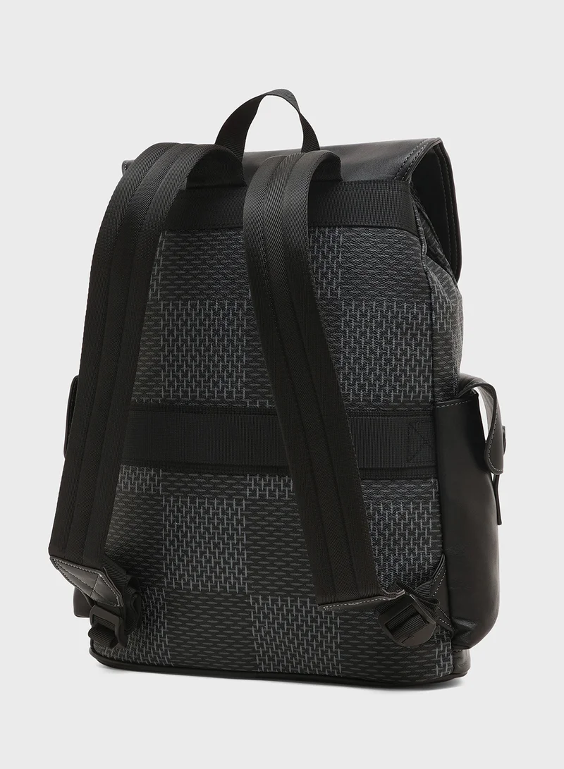 Robert Wood Check Printed Casual Backpack