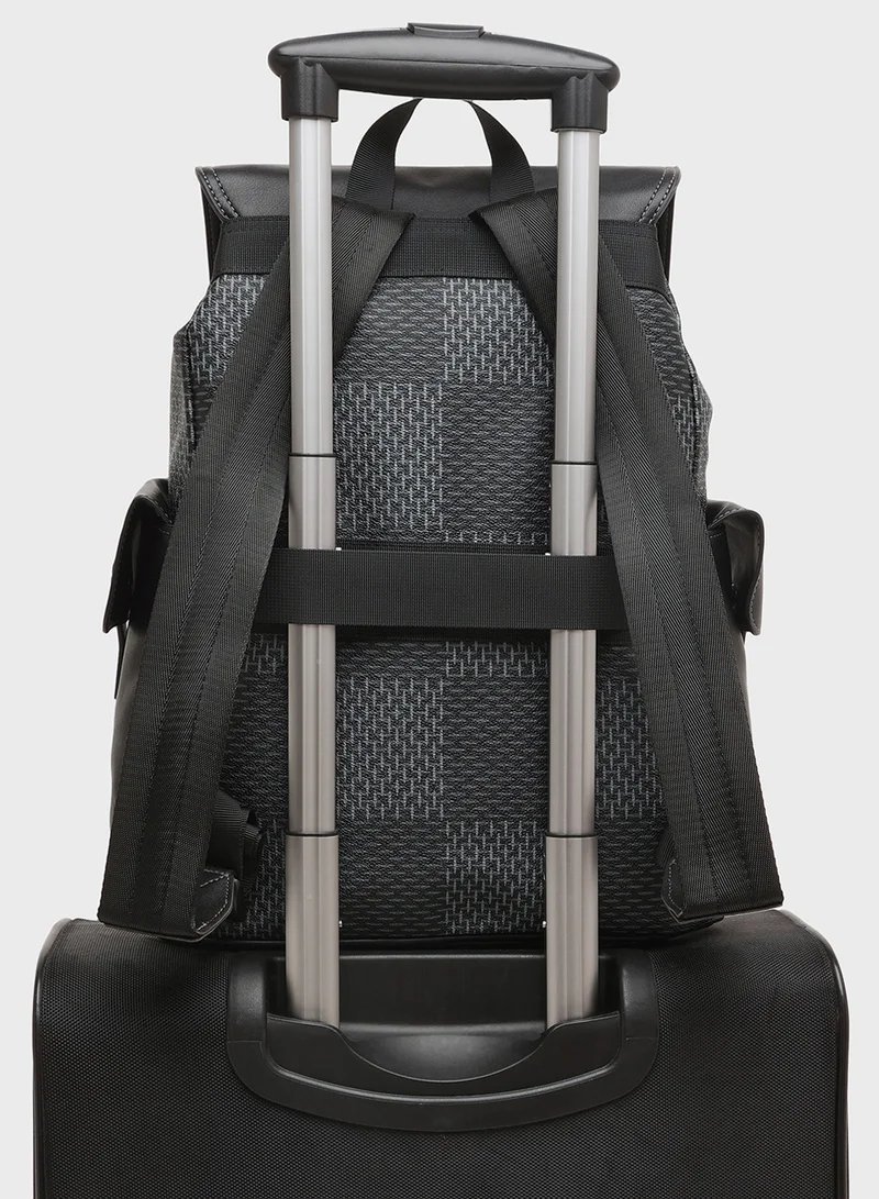 Robert Wood Check Printed Casual Backpack