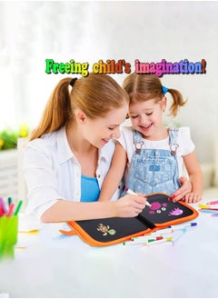 Generic Portable Reusable Erasable Waterproof Chalkboard Doodle Board Toys 16 Pages Portable Erasable Drawing Board Reusable Drawing Board Painting Book with 12 Colorful Erasable Pens for Kids Toddler  - Image 5