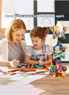 Generic Portable Reusable Erasable Waterproof Chalkboard Doodle Board Toys 16 Pages Portable Erasable Drawing Board Reusable Drawing Board Painting Book with 12 Colorful Erasable Pens for Kids Toddler  - Image 2