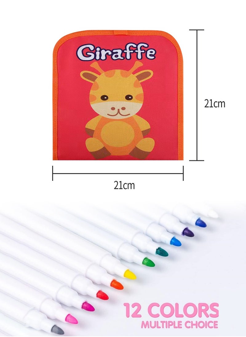 Portable Reusable Erasable Waterproof Chalkboard Doodle Board Toys 16 Pages Portable Erasable Drawing Board Reusable Drawing Board Painting Book with 12 Colorful Erasable Pens for Kids Toddler  - Image 3