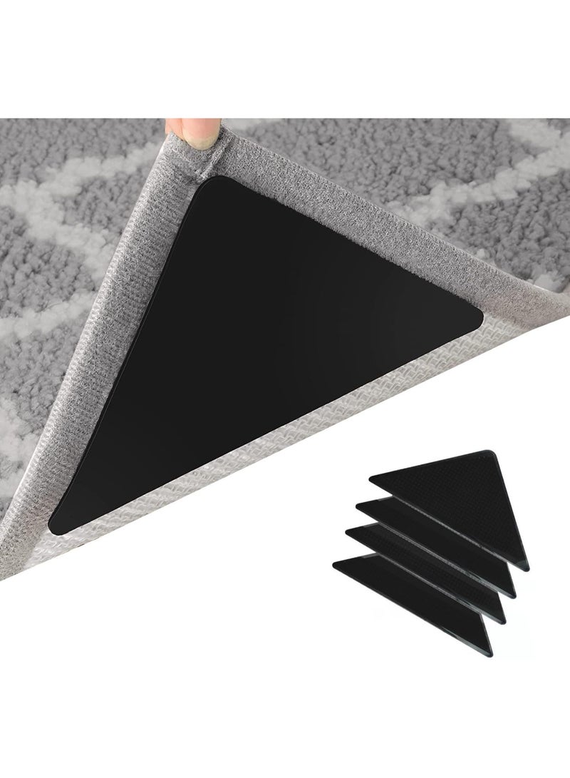 Relex 16Pcs Grippers for Rugs, Double Sided Non Slip Rug Pads for Hardwood Floors and Tiles ,Reusable and Washable Rug Tape for Area Rugs, Dual Sided Adhesive Rug Pad Gripper - Image 1