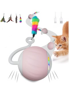 Generic Cat Toy, Interactive Cat Toys for Indoor Cats, DIY 5 in 1 Automatic Moving Cat Ball Toys/Puppies Toys with LED Rainbow Lights, Two Speeds Smart Cat Toys  - Image 1