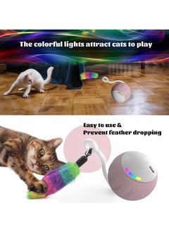 Generic Cat Toy, Interactive Cat Toys for Indoor Cats, DIY 5 in 1 Automatic Moving Cat Ball Toys/Puppies Toys with LED Rainbow Lights, Two Speeds Smart Cat Toys  - Image 3