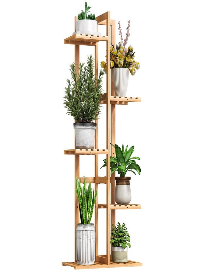 BMOSU Bamboo Plant Stand for Indoor Outdoor Plants Corner Tall Plant Shelf 6 Potted Holder Shelf Plant Rack Holder Display Rack(Natural) - Image 1