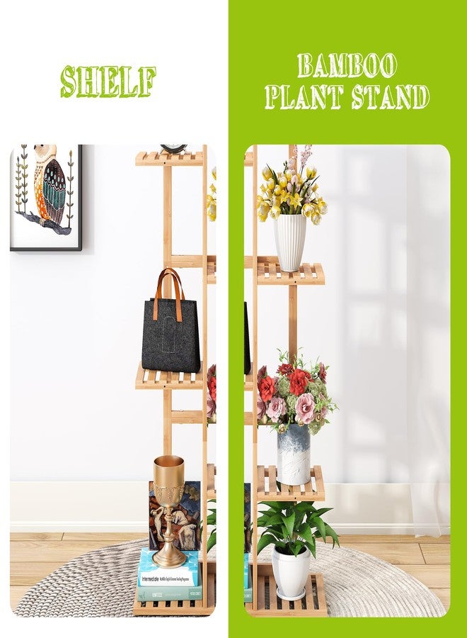 BMOSU Bamboo Plant Stand for Indoor Outdoor Plants Corner Tall Plant Shelf 6 Potted Holder Shelf Plant Rack Holder Display Rack(Natural) - Image 5