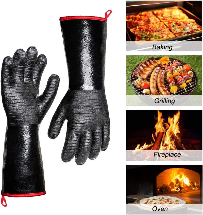 Aillary 932°F Extreme Heat Resistant Gloves for Grill BBQ, Waterproof Long Sleeve Pit Grill Gloves for Fryer, Baking, Oven,Smoker,Fireproof, Oil Resistant Neoprene Coating（14-Inch ） - Image 1