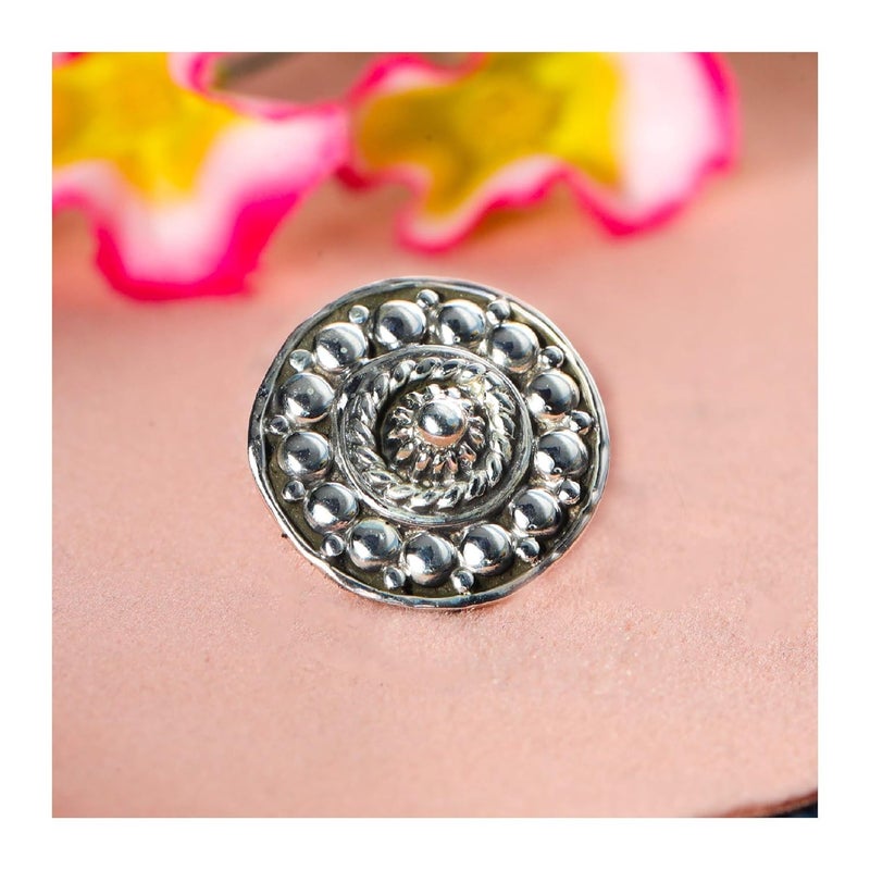 JSAJ Store Stone Nose Pin Wire Nose Pin in Pure 92.5 Sterling Silver - Image 2
