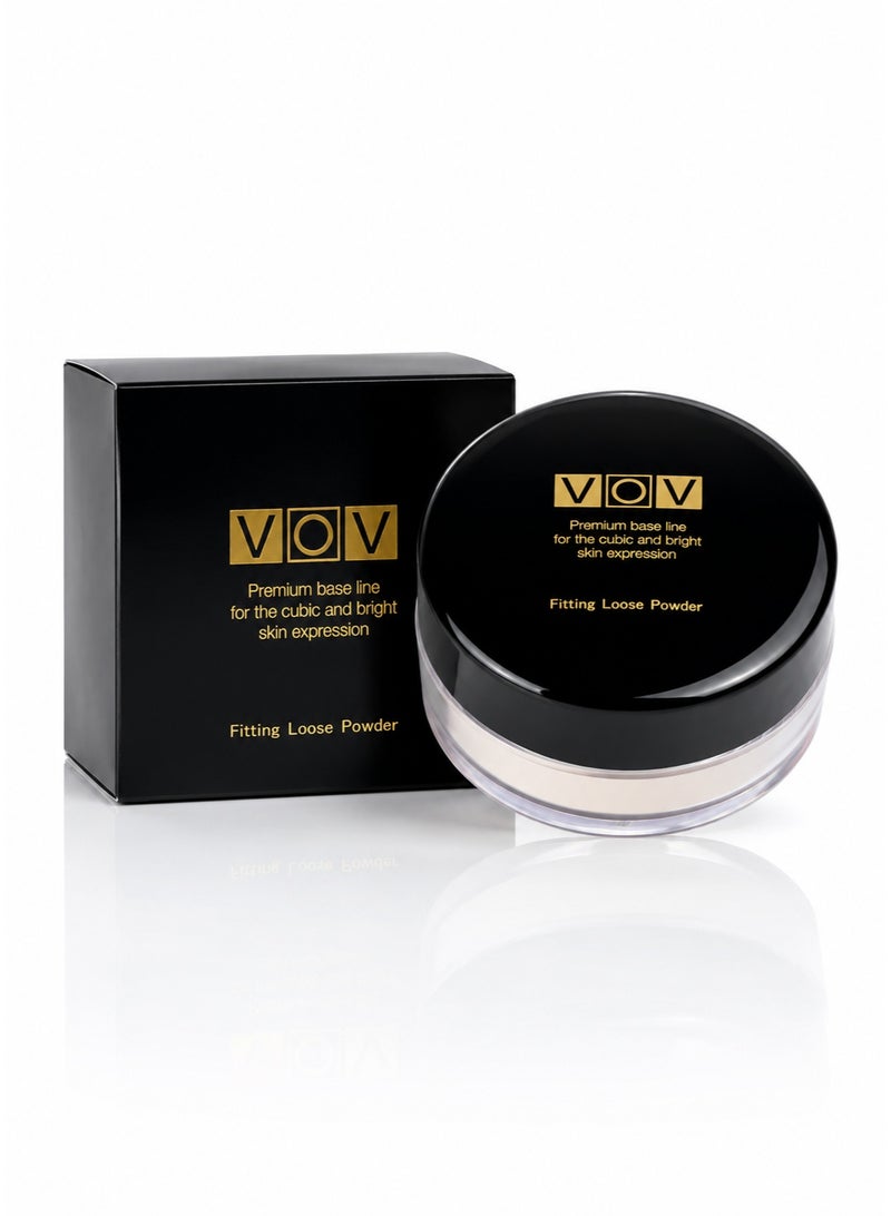فوف VOV Premium Fitting Loose Powder – بودرة منثورة للمكياج بلمسة مخملية لتثبيت المكياج والتحكم باللمعان مع إسفنجة تطبيق - Image 1