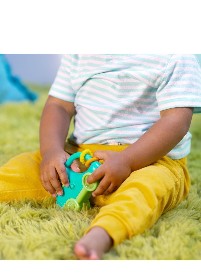 Bright Starts Safari Driver Take-Along Toy – Light-Up Car Toy with Sounds, Mirror, Handle & Beads (3–36 Months) - Image 2