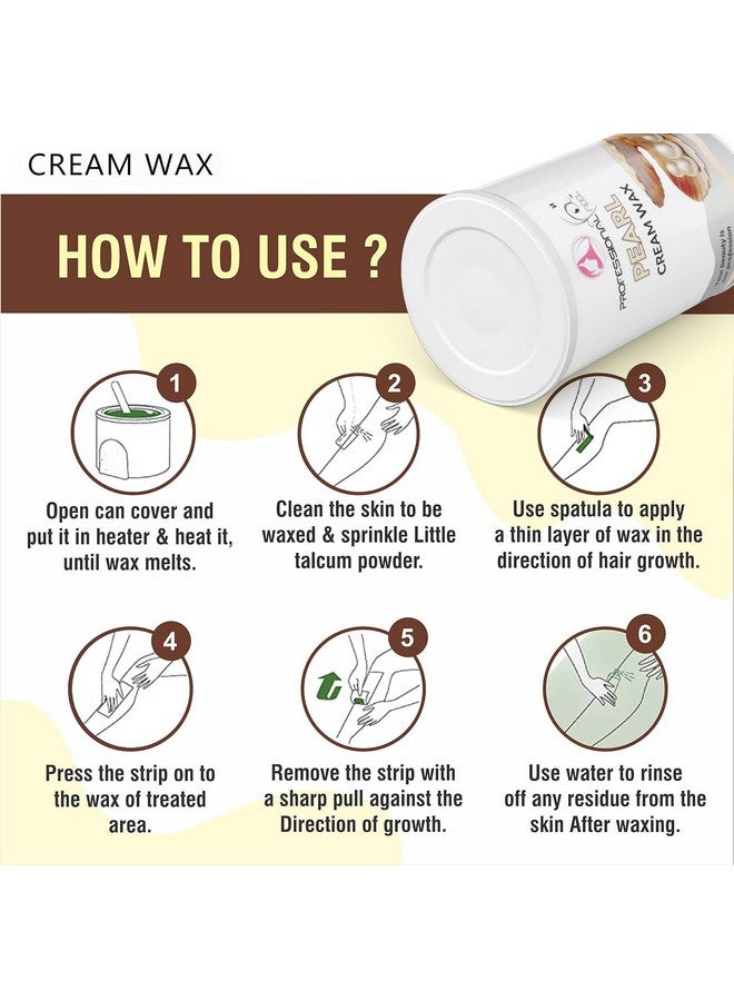 professional feel شمع كريم لؤلؤي احترافي مع شرائح الشمع، شمع قابل للذوبان في الماء للوجه، الشفاه العليا، الذراعين، الساقين، خط البيكيني، الإبطين والجسم بالكامل (800 جرام) - Image 2
