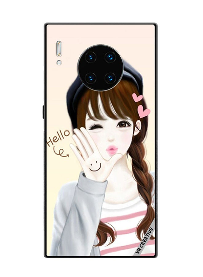 VR CREATIVE Protective Case Cover For Huawei Mate 30 Pro Hello Girl Design Multicolour - Image 1