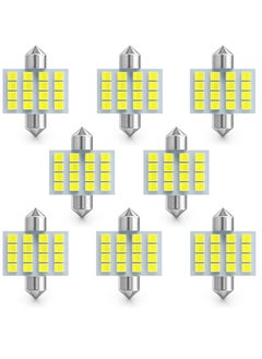 Excefore Led Car Bulb, 8pcs Super Bright White Double Tip 2835 31mm 16SMD Led Car Lights Bulb for Car Interior Dome Map Trunk Light  - Image 1