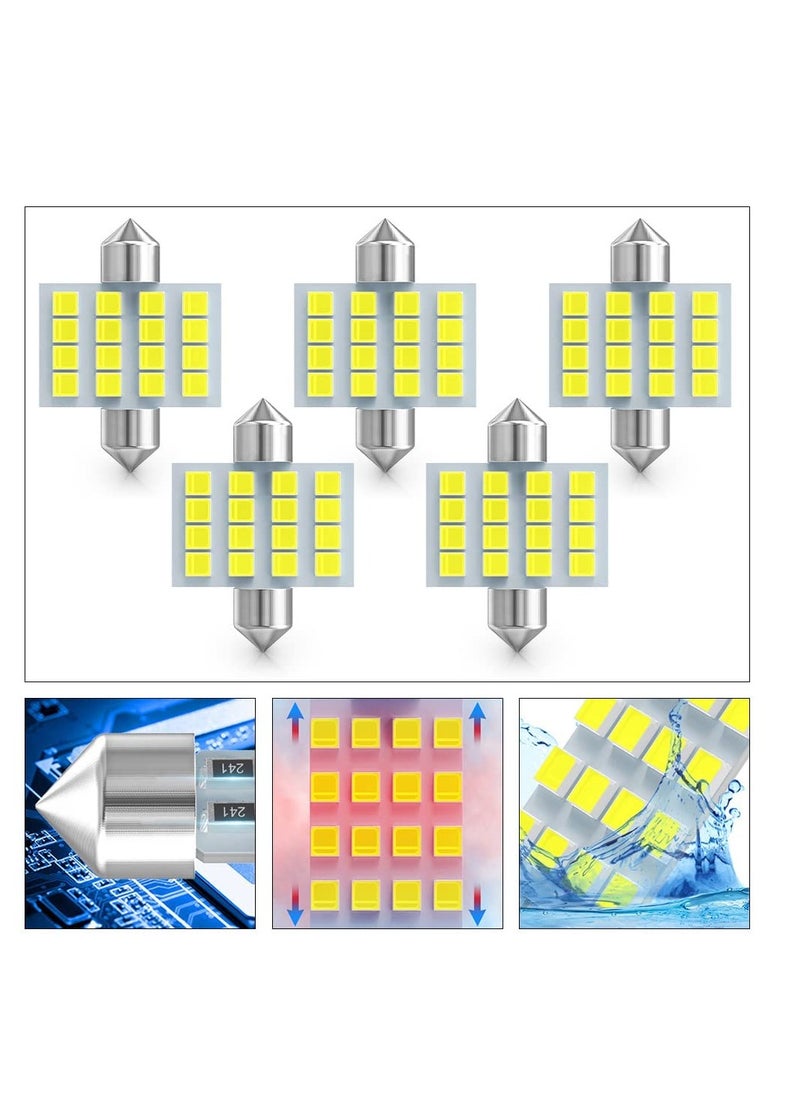 Excefore Led Car Bulb, 8pcs Super Bright White Double Tip 2835 31mm 16SMD Led Car Lights Bulb for Car Interior Dome Map Trunk Light  - Image 3