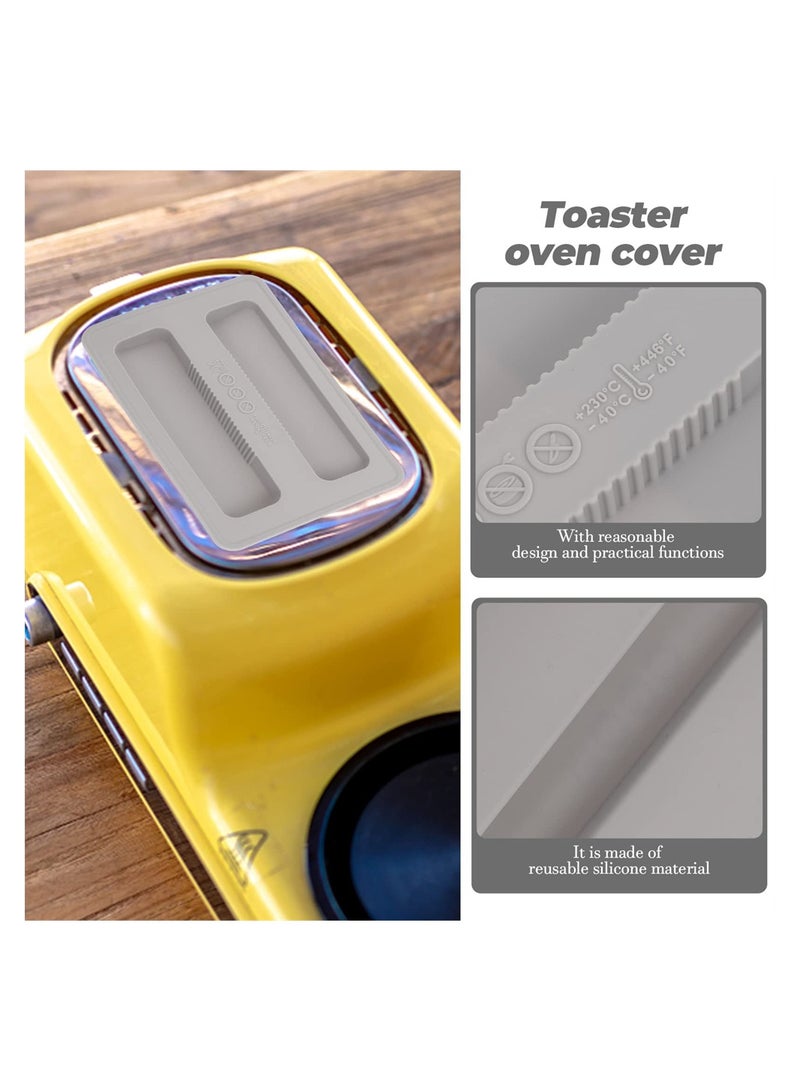 Luckam 2Pcs Silicone Toaster Lid, Toaster Dirt Cover Toaster Appliance Top Cover, Toaster Protector Bread Maker Cover for Bread Machine, Sandwich Machine Part Accessories (Grey) - Image 5