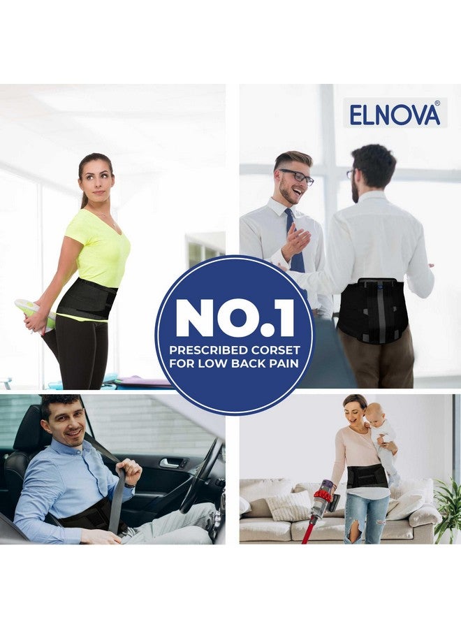 Elnova Lumbo Sacral Corset (Back Pain Belt) (XXLarge - For Hip Circumference of 110-120 cm, Black)… - Image 2
