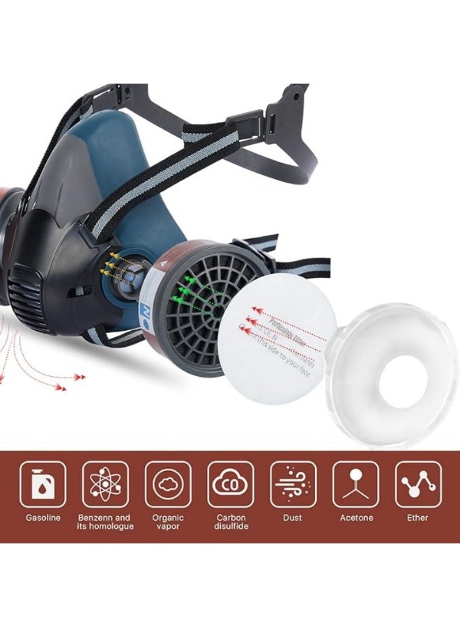 High-Efficiency Protective Mask – Reusable Washable Respirator for Painting, Renovation, Pesticides, and Chemicals, with Goggles, Effective Against Dust and Formaldehyde  - Image 3
