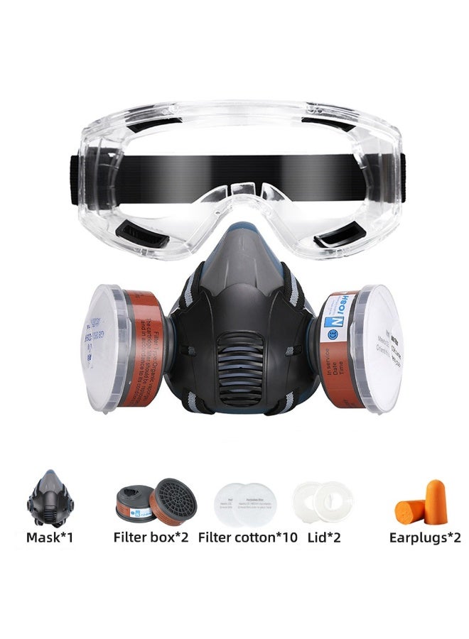High-Efficiency Protective Mask – Reusable Washable Respirator for Painting, Renovation, Pesticides, and Chemicals, with Goggles, Effective Against Dust and Formaldehyde  - Image 1