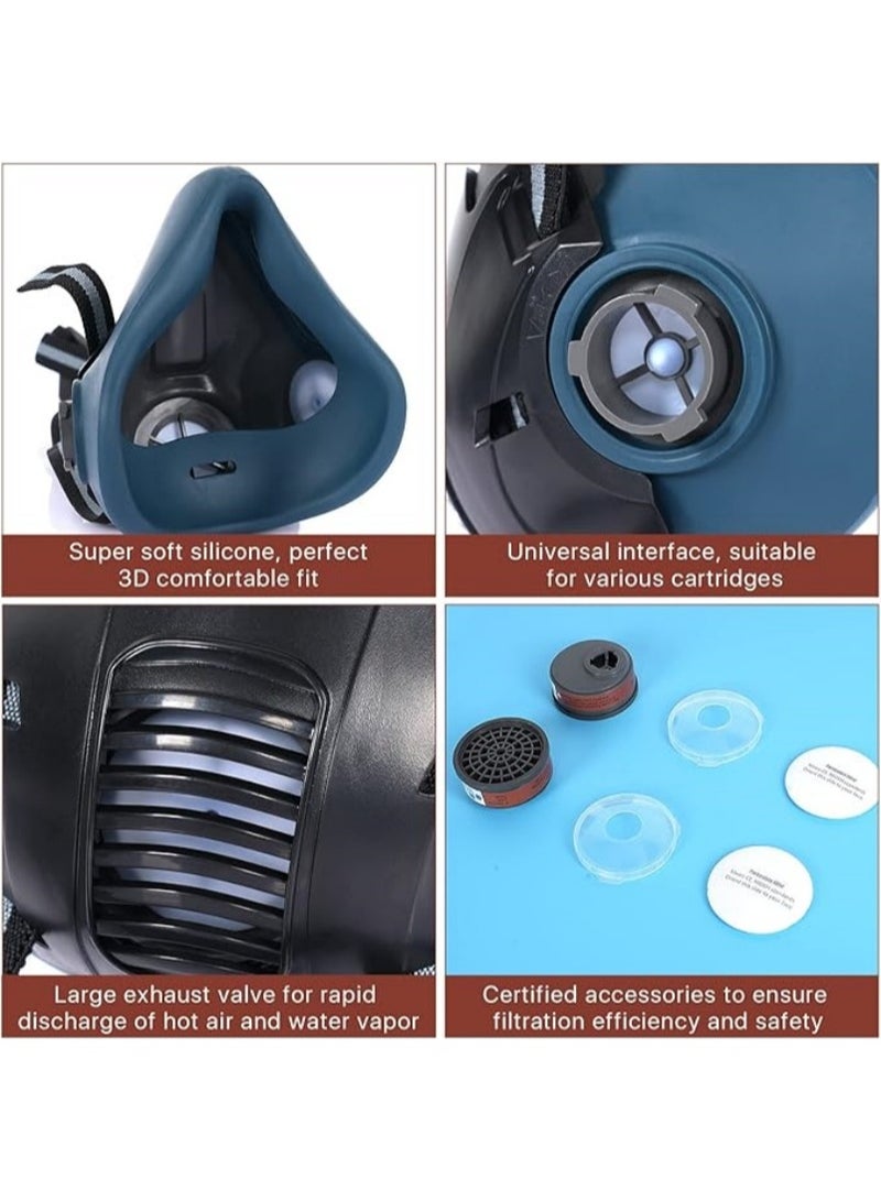 High-Efficiency Protective Mask – Reusable Washable Respirator for Painting, Renovation, Pesticides, and Chemicals, with Goggles, Effective Against Dust and Formaldehyde  - Image 4