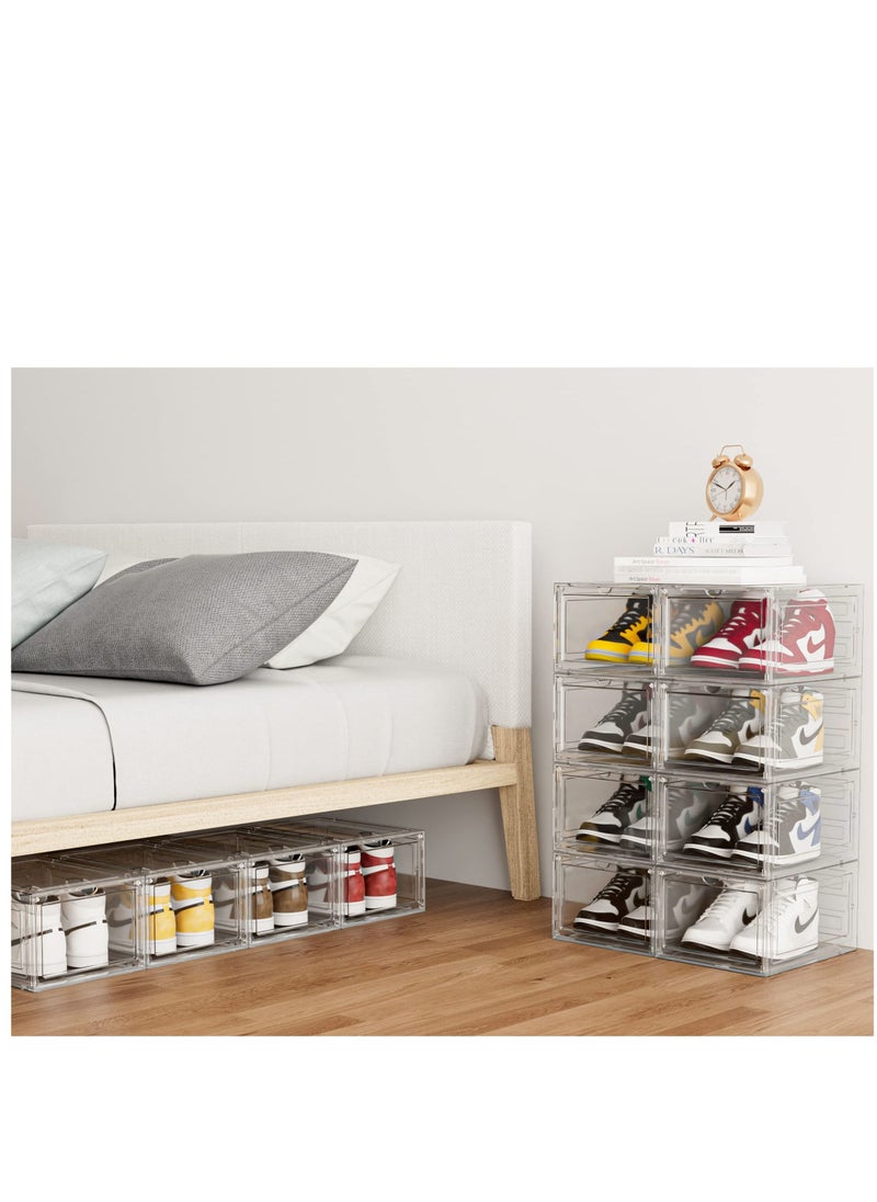 Shoe Boxes Acrylic Shoe Boxes Clear Hard Plastic Shoe Storage Boxes Shoe Boxes Clear Plastic Stackable Size 13 Shoe Boxes with Lids Clear 6pc