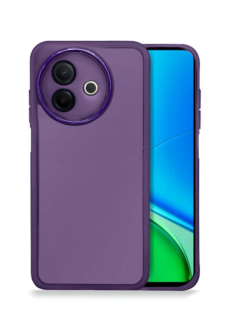Wtech vivo Y39 5G 2025 Soft Transparent TPU Silicone Ultra Thin Phone Stylish Electroplated Camera Border Back Case Cover - Eggplant Purple